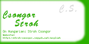 csongor stroh business card